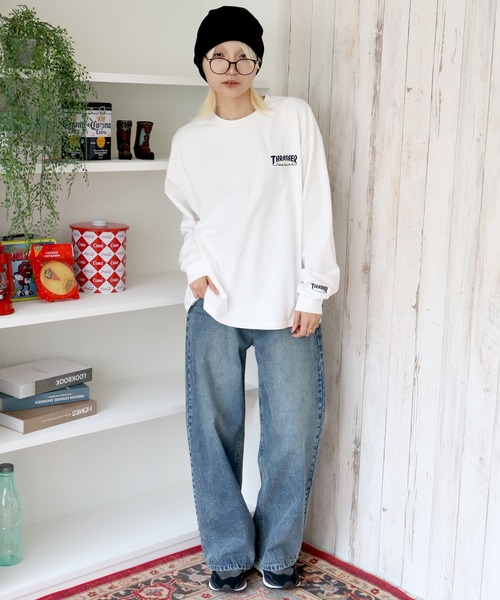 THRASHER(スラッシャー)の「【THRASHER/スラッシャー】ワンポイント刺繍ロゴ ロングスリーブTシャツ(Tシャツ/カットソー・メンズ・ブラック/アッシュグレー/ダークパープル/ホワイト・M/L/XL)」の15枚目の写真