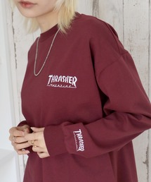 CORPUS　SELECT（コーパストーキョー）の「【THRASHER/スラッシャー】ワンポイント刺繍ロゴ ロングスリーブTシャツ（Tシャツ/カットソー）」
