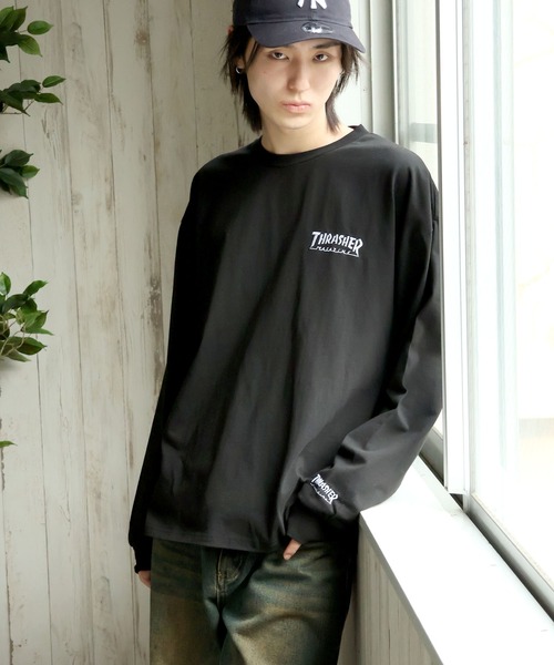 THRASHER(スラッシャー)の「【THRASHER/スラッシャー】ワンポイント刺繍ロゴ ロングスリーブTシャツ(Tシャツ/カットソー・メンズ・ブラック/アッシュグレー/ダークパープル/ホワイト・M/L/XL)」の18枚目の写真
