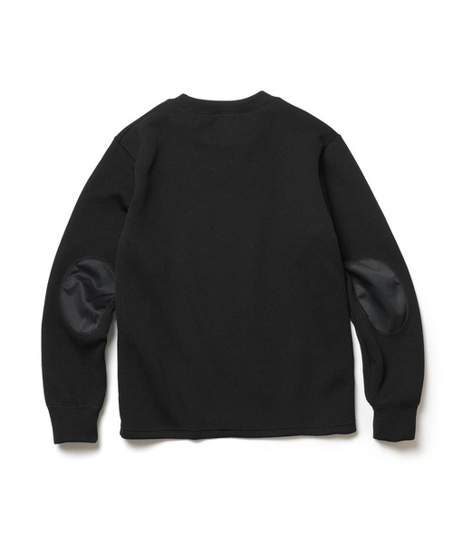 MR.OLIVE(ミスターオリーブ)の「MR.OLIVE ミスターオリーブ / AZE POLYESTER ELBOW PATCH SHIRT ローゲージニットエルボーパッチトップス / M253127(スウェット・メンズ・ブラック/グリーン・MEDIUM/LARGE)」の9枚目の写真