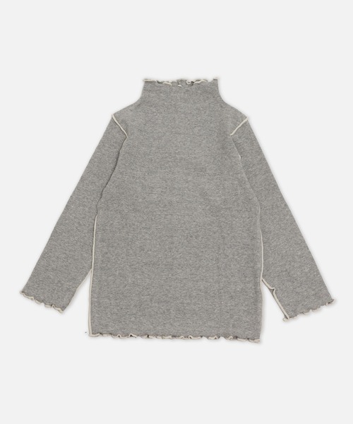 JAM & LINK（ジャムアンドリンク）の「配色メロウフリルリブカットソー（Tシャツ/カットソー・キッズ・ブラック/グレー/クリーム・100/110/120/130/140/150/160）」の4枚目の写真