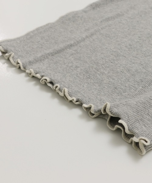 JAM & LINK（ジャムアンドリンク）の「配色メロウフリルリブカットソー（Tシャツ/カットソー・キッズ・ブラック/グレー/クリーム・100/110/120/130/140/150/160）」の8枚目の写真