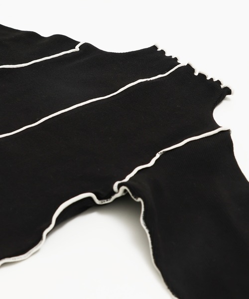 JAM & LINK（ジャムアンドリンク）の「配色メロウフリルリブカットソー（Tシャツ/カットソー・キッズ・ブラック/グレー/クリーム・100/110/120/130/140/150/160）」の12枚目の写真