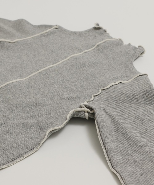 JAM & LINK（ジャムアンドリンク）の「配色メロウフリルリブカットソー（Tシャツ/カットソー・キッズ・ブラック/グレー/クリーム・100/110/120/130/140/150/160）」の14枚目の写真