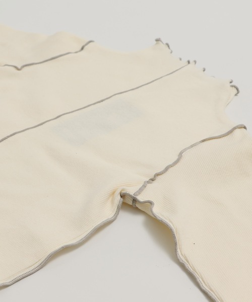 JAM & LINK（ジャムアンドリンク）の「配色メロウフリルリブカットソー（Tシャツ/カットソー・キッズ・ブラック/グレー/クリーム・100/110/120/130/140/150/160）」の16枚目の写真