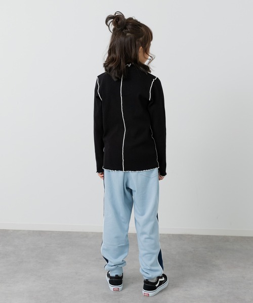 JAM & LINK（ジャムアンドリンク）の「配色メロウフリルリブカットソー（Tシャツ/カットソー・キッズ・ブラック/グレー/クリーム・100/110/120/130/140/150/160）」の18枚目の写真