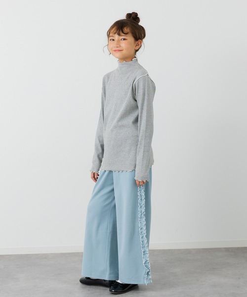 JAM & LINK（ジャムアンドリンク）の「配色メロウフリルリブカットソー（Tシャツ/カットソー・キッズ・ブラック/グレー/クリーム・100/110/120/130/140/150/160）」の20枚目の写真