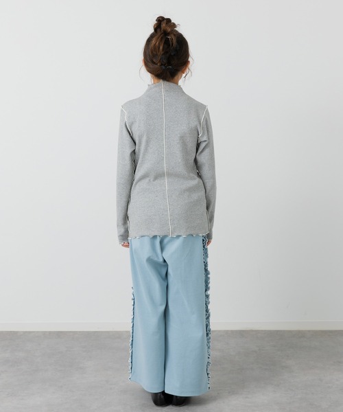 JAM & LINK（ジャムアンドリンク）の「配色メロウフリルリブカットソー（Tシャツ/カットソー・キッズ・ブラック/グレー/クリーム・100/110/120/130/140/150/160）」の21枚目の写真