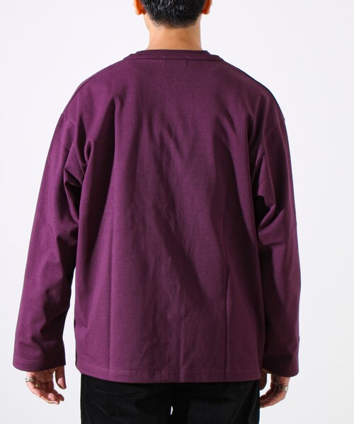 GLOSTER(グロスター)の「【春の人気作が復刻】【裏グラデーションシリーズ】天竺クルーカーディガン(カーディガン/ボレロ・メンズ・ホワイト/パープル/ブラック・S/M/L)」の8枚目の写真