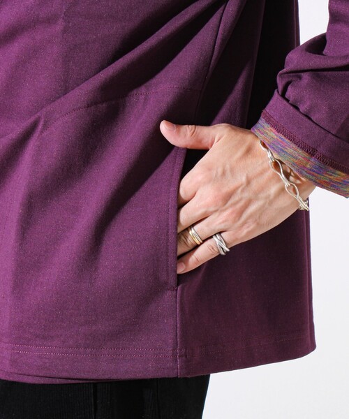 GLOSTER(グロスター)の「【春の人気作が復刻】【裏グラデーションシリーズ】天竺クルーカーディガン(カーディガン/ボレロ・メンズ・ホワイト/パープル/ブラック・S/M/L)」の15枚目の写真