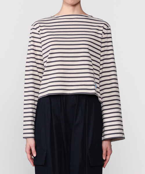 ORCIVAL（オーシバル）の「ORCIVAL | コットンジャージー ボートネック長袖Tシャツ WOMEN（Tシャツ/カットソー・レディース・グレー系その他2/イエロー系その他・1）」の7枚目の写真