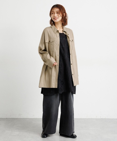 studio CLIP（スタディオクリップ）の「ウエストドロストシャツジャケット（その他アウター・レディース・カーキ/ネイビー/ベージュ・FREE）」の10枚目の写真