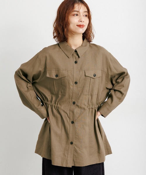 studio CLIP（スタディオクリップ）の「ウエストドロストシャツジャケット（その他アウター・レディース・カーキ/ネイビー/ベージュ・FREE）」の11枚目の写真