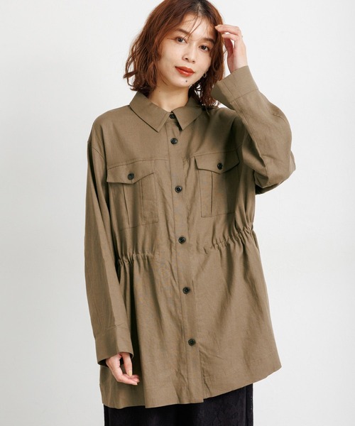 studio CLIP（スタディオクリップ）の「ウエストドロストシャツジャケット（その他アウター・レディース・カーキ/ネイビー/ベージュ・FREE）」の13枚目の写真