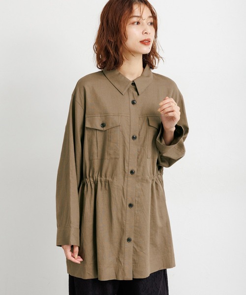 studio CLIP（スタディオクリップ）の「ウエストドロストシャツジャケット（その他アウター・レディース・カーキ/ネイビー/ベージュ・FREE）」の14枚目の写真