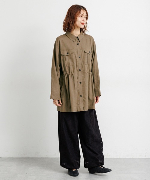 studio CLIP（スタディオクリップ）の「ウエストドロストシャツジャケット（その他アウター・レディース・カーキ/ネイビー/ベージュ・FREE）」の16枚目の写真