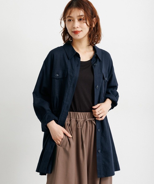 studio CLIP（スタディオクリップ）の「ウエストドロストシャツジャケット（その他アウター・レディース・カーキ/ネイビー/ベージュ・FREE）」の17枚目の写真