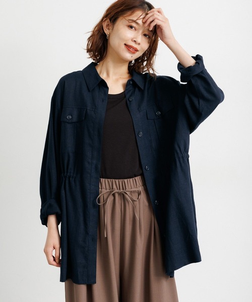 studio CLIP（スタディオクリップ）の「ウエストドロストシャツジャケット（その他アウター・レディース・カーキ/ネイビー/ベージュ・FREE）」の18枚目の写真