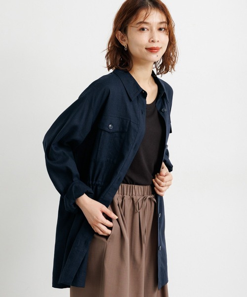 studio CLIP（スタディオクリップ）の「ウエストドロストシャツジャケット（その他アウター・レディース・カーキ/ネイビー/ベージュ・FREE）」の19枚目の写真