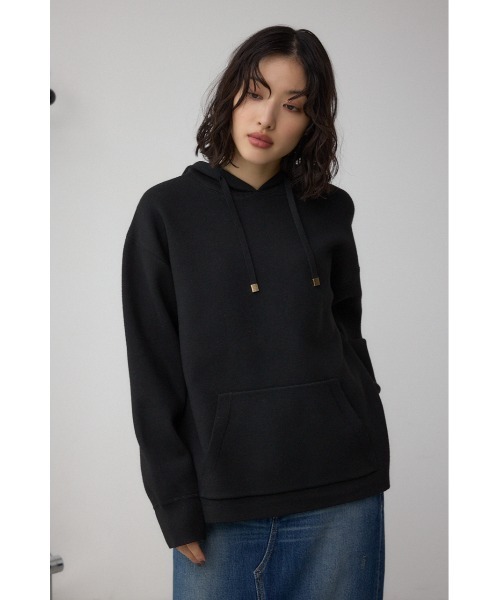 AZUL by moussy（アズールバイマウジー）の「スウェッターニットパーカー（パーカー・レディース・ブラウン/ブラック/杢グレー・FREE）」の5枚目の写真