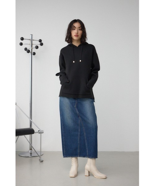 AZUL by moussy（アズールバイマウジー）の「スウェッターニットパーカー（パーカー・レディース・ブラウン/ブラック/杢グレー・FREE）」の6枚目の写真