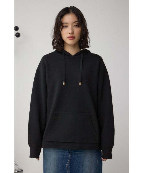 AZUL by moussy（アズールバイマウジー）の「スウェッターニットパーカー（パーカー・レディース・ブラウン/ブラック/杢グレー・FREE）」の7枚目の写真
