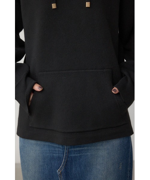 AZUL by moussy（アズールバイマウジー）の「スウェッターニットパーカー（パーカー・レディース・ブラウン/ブラック/杢グレー・FREE）」の15枚目の写真