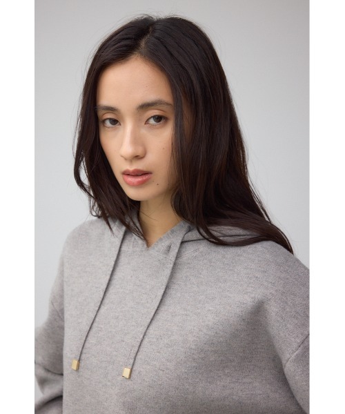 AZUL by moussy（アズールバイマウジー）の「スウェッターニットパーカー（パーカー・レディース・ブラウン/ブラック/杢グレー・FREE）」の16枚目の写真