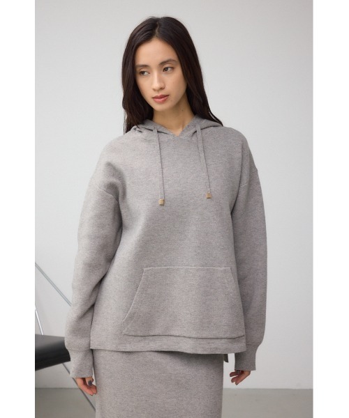 AZUL by moussy（アズールバイマウジー）の「スウェッターニットパーカー（パーカー・レディース・ブラウン/ブラック/杢グレー・FREE）」の17枚目の写真