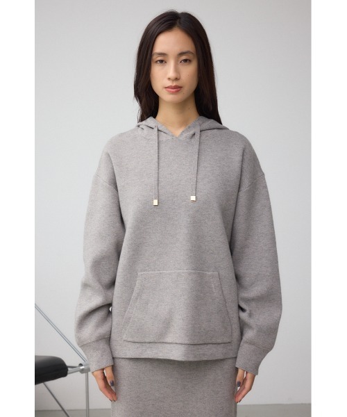 AZUL by moussy（アズールバイマウジー）の「スウェッターニットパーカー（パーカー・レディース・ブラウン/ブラック/杢グレー・FREE）」の19枚目の写真