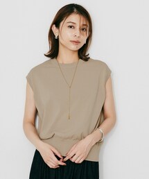untitled ベージュストライプカットソー untitled ベージュストライプカットソー