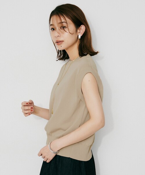 UNTITLED(アンタイトル)の「【TRADITIONAL WEATHERWEAR】AWRE(アウェア)ニットトップス(Tシャツ/カットソー・レディース・ベージュ/ブラック・02)」の15枚目の写真