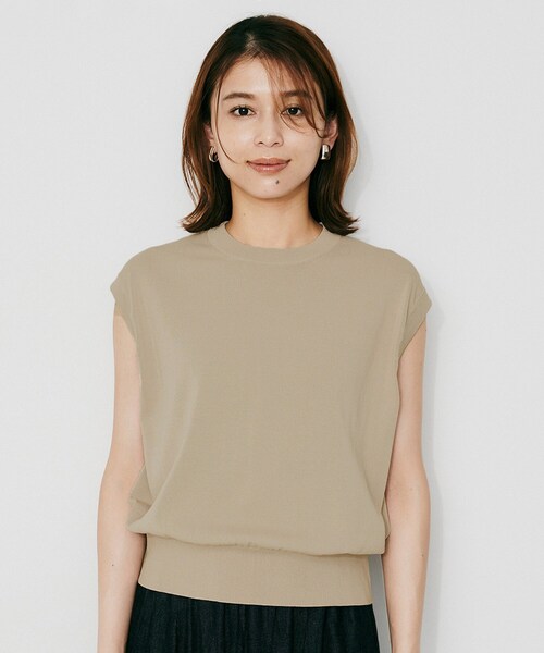 UNTITLED(アンタイトル)の「【TRADITIONAL WEATHERWEAR】AWRE(アウェア)ニットトップス(Tシャツ/カットソー・レディース・ベージュ/ブラック・02)」の6枚目の写真