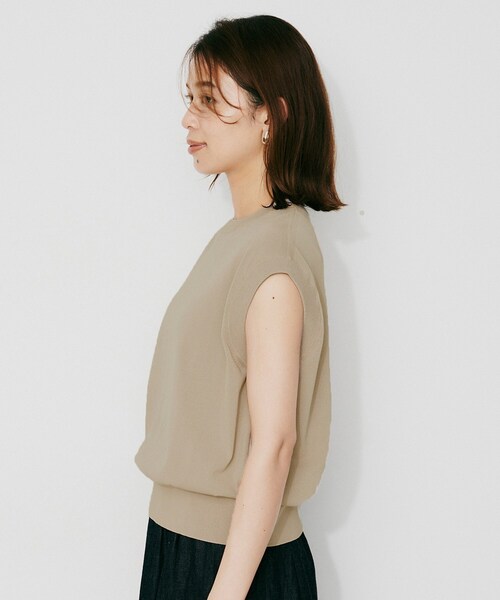 UNTITLED(アンタイトル)の「【TRADITIONAL WEATHERWEAR】AWRE(アウェア)ニットトップス(Tシャツ/カットソー・レディース・ベージュ/ブラック・02)」の7枚目の写真