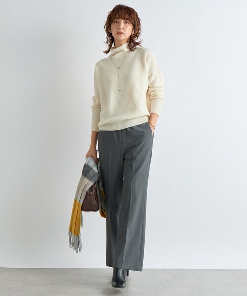 RIVE DROITE（リヴドロワ）の「【5色展開/万能トップス】ウール100NEWボトルネックニット（ニット/セーター・レディース・ピンク/グレイッシュベージュ/ブラック/オフホワイト/グレー・FREE）」の10枚目の写真