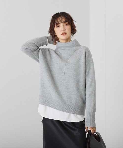 RIVE DROITE（リヴドロワ）の「【5色展開/万能トップス】ウール100NEWボトルネックニット（ニット/セーター・レディース・ピンク/グレイッシュベージュ/ブラック/オフホワイト/グレー・FREE）」の11枚目の写真