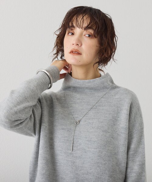 RIVE DROITE（リヴドロワ）の「【5色展開/万能トップス】ウール100NEWボトルネックニット（ニット/セーター・レディース・ピンク/グレイッシュベージュ/ブラック/オフホワイト/グレー・FREE）」の14枚目の写真