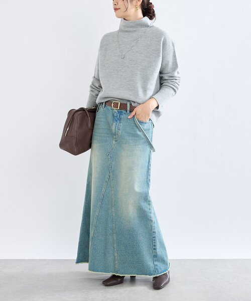 RIVE DROITE（リヴドロワ）の「【5色展開/万能トップス】ウール100NEWボトルネックニット（ニット/セーター・レディース・ピンク/グレイッシュベージュ/ブラック/オフホワイト/グレー・FREE）」の15枚目の写真