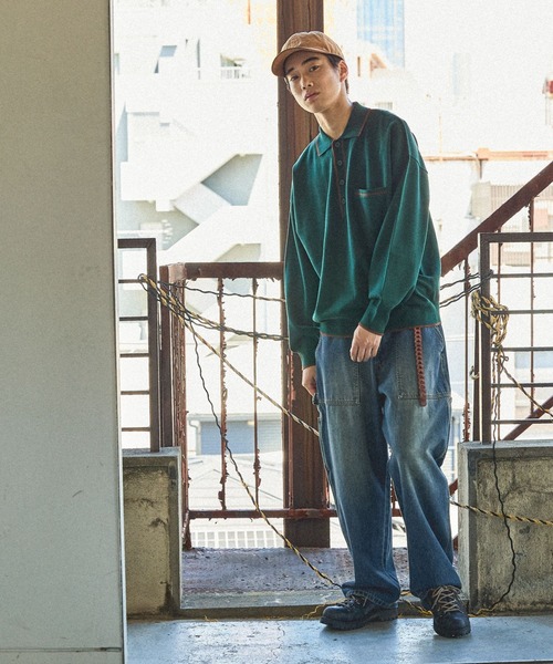 niko and...(ニコアンド)の「配色ニットポロ(ポロシャツ・メンズ・グリーン/チャコール/アイボリー・LARGE/MEDIUM)」の12枚目の写真