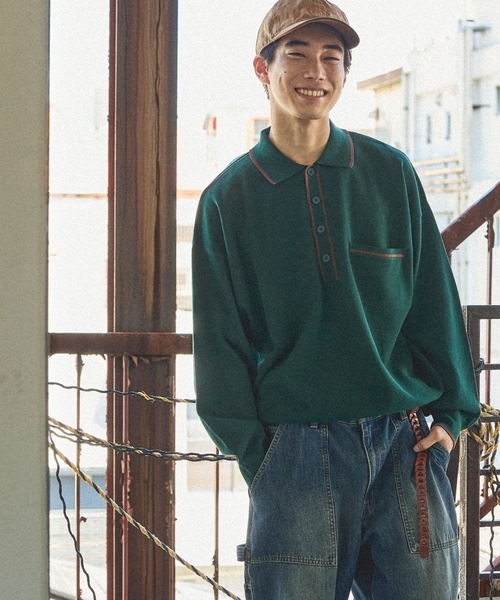 niko and...(ニコアンド)の「配色ニットポロ(ポロシャツ・メンズ・グリーン/チャコール/アイボリー・LARGE/MEDIUM)」の15枚目の写真