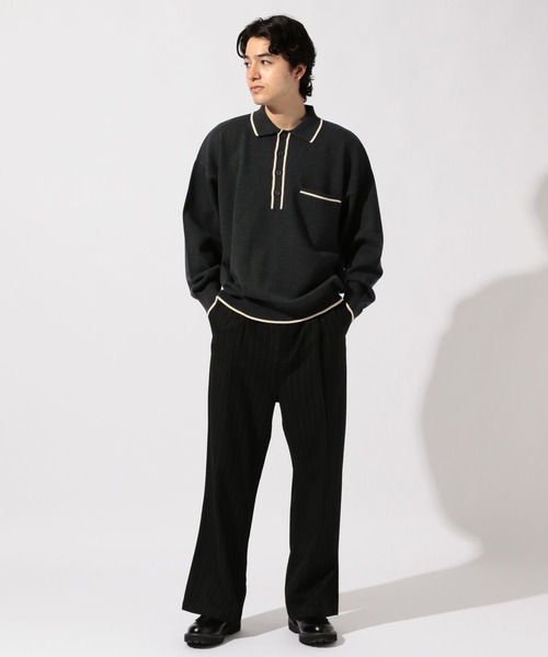 niko and...(ニコアンド)の「配色ニットポロ(ポロシャツ・メンズ・グリーン/チャコール/アイボリー・LARGE/MEDIUM)」の17枚目の写真