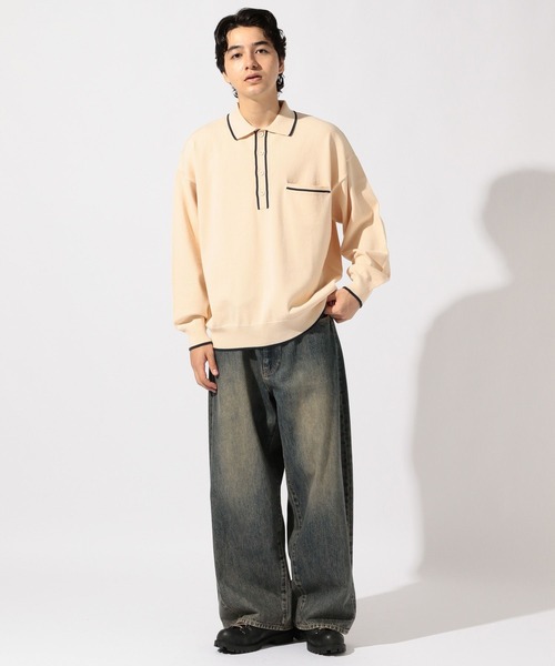 niko and...(ニコアンド)の「配色ニットポロ(ポロシャツ・メンズ・グリーン/チャコール/アイボリー・LARGE/MEDIUM)」の21枚目の写真