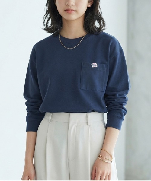 JEMORGAN(ジェーイーモーガン)の「【JEMORGAN / ジェーイーモーガン】鹿の子フリースポケット付きクルーネック長袖Tシャツ / ワンポイント刺繍 オーバーサイズ スウェットロンT/ユニセックス(スウェット・メンズ・ネイビー/オートミール/ブラック/オフホワイト・MEDIUM/LARGE/X-LARGE)」の4枚目の写真
