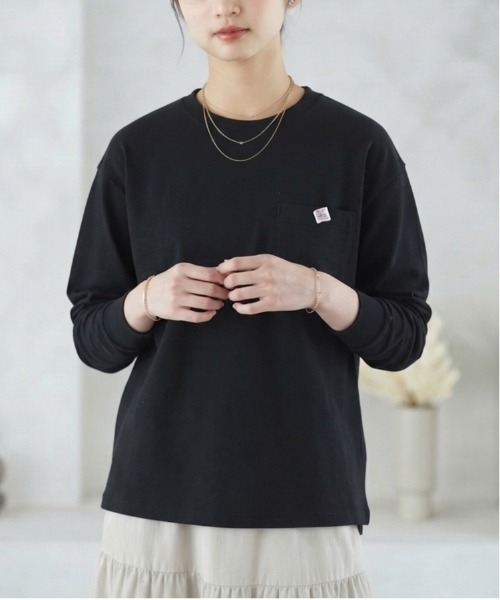 JEMORGAN(ジェーイーモーガン)の「【JEMORGAN / ジェーイーモーガン】鹿の子フリースポケット付きクルーネック長袖Tシャツ / ワンポイント刺繍 オーバーサイズ スウェットロンT/ユニセックス(スウェット・メンズ・ネイビー/オートミール/ブラック/オフホワイト・MEDIUM/LARGE/X-LARGE)」の9枚目の写真