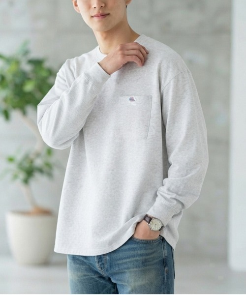JEMORGAN(ジェーイーモーガン)の「【JEMORGAN / ジェーイーモーガン】鹿の子フリースポケット付きクルーネック長袖Tシャツ / ワンポイント刺繍 オーバーサイズ スウェットロンT/ユニセックス(スウェット・メンズ・ネイビー/オートミール/ブラック/オフホワイト・MEDIUM/LARGE/X-LARGE)」の12枚目の写真