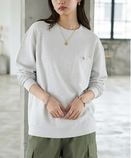 JEMORGAN(ジェーイーモーガン)の「【JEMORGAN / ジェーイーモーガン】鹿の子フリースポケット付きクルーネック長袖Tシャツ / ワンポイント刺繍 オーバーサイズ スウェットロンT/ユニセックス(スウェット・メンズ・ネイビー/オートミール/ブラック/オフホワイト・MEDIUM/LARGE/X-LARGE)」の15枚目の写真
