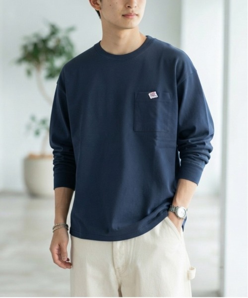 JEMORGAN(ジェーイーモーガン)の「【JEMORGAN / ジェーイーモーガン】鹿の子フリースポケット付きクルーネック長袖Tシャツ / ワンポイント刺繍 オーバーサイズ スウェットロンT/ユニセックス(スウェット・メンズ・ネイビー/オートミール/ブラック/オフホワイト・MEDIUM/LARGE/X-LARGE)」の18枚目の写真