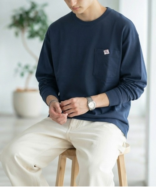 JEMORGAN(ジェーイーモーガン)の「【JEMORGAN / ジェーイーモーガン】鹿の子フリースポケット付きクルーネック長袖Tシャツ / ワンポイント刺繍 オーバーサイズ スウェットロンT/ユニセックス(スウェット・メンズ・ネイビー/オートミール/ブラック/オフホワイト・MEDIUM/LARGE/X-LARGE)」の19枚目の写真