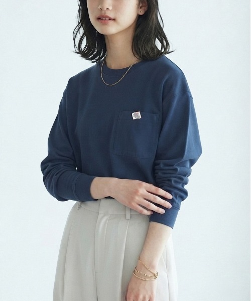 JEMORGAN(ジェーイーモーガン)の「【JEMORGAN / ジェーイーモーガン】鹿の子フリースポケット付きクルーネック長袖Tシャツ / ワンポイント刺繍 オーバーサイズ スウェットロンT/ユニセックス(スウェット・メンズ・ネイビー/オートミール/ブラック/オフホワイト・MEDIUM/LARGE/X-LARGE)」の21枚目の写真