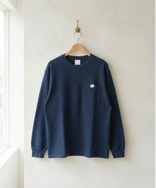 JEMORGAN(ジェーイーモーガン)の「【JEMORGAN / ジェーイーモーガン】鹿の子フリースポケット付きクルーネック長袖Tシャツ / ワンポイント刺繍 オーバーサイズ スウェットロンT/ユニセックス(スウェット・メンズ・ネイビー/オートミール/ブラック/オフホワイト・MEDIUM/LARGE/X-LARGE)」の16枚目の写真